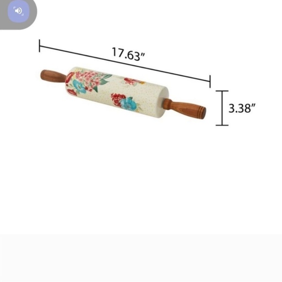 The pioneer woman Fancy Flourish Rolling Pin with wood handles - Picture 2 of 4